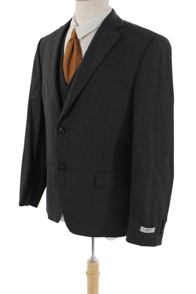Alfani Mens 2 Piece Two Button Blazer Vest Set Gray Size 42/M