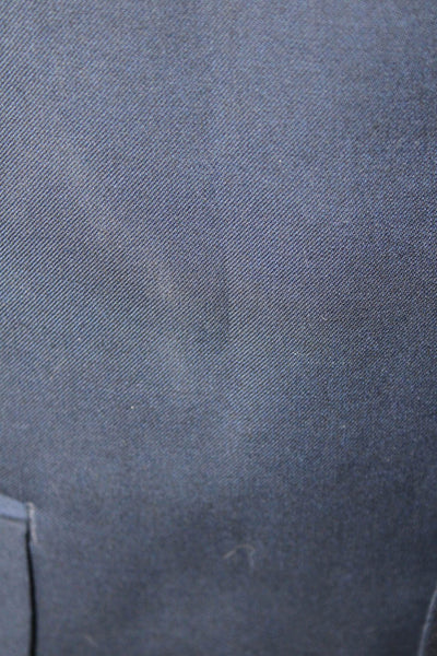 Izod Mens Solid Notched Lapel 2 Button Blazer Blue Size 42