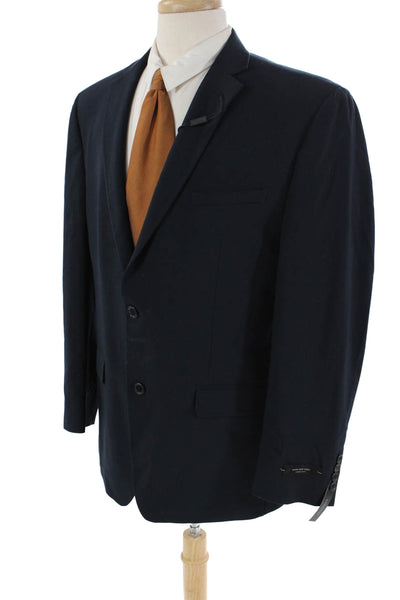 Marc New York Mens Single Breasted Solid Blazer Jacket Blue Size 42