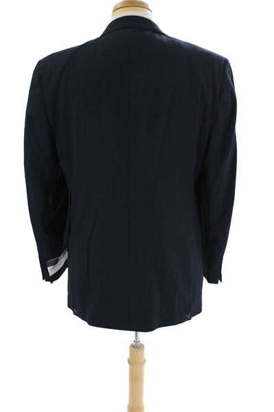 Marc New York Mens Single Breasted Solid Blazer Jacket Blue Size 42