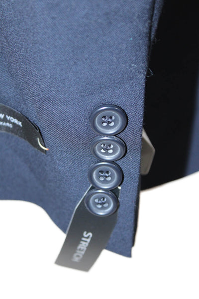 Marc New York Mens Single Breasted Solid Blazer Jacket Blue Size 42