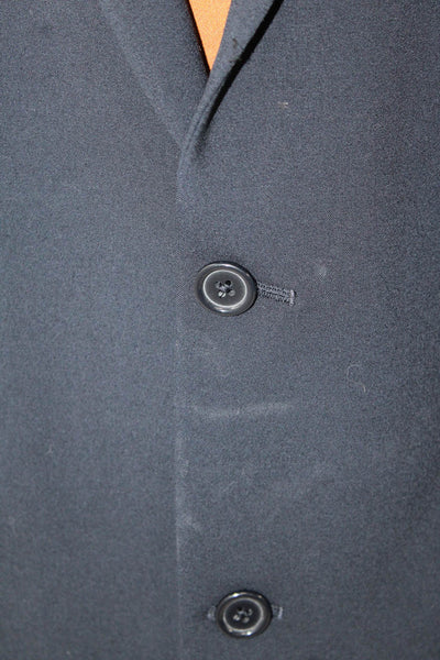 Marc New York Mens Single Breasted Solid Blazer Jacket Blue Size 42
