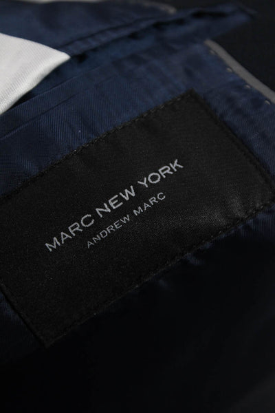Marc New York Mens Single Breasted Solid Blazer Jacket Blue Size 42