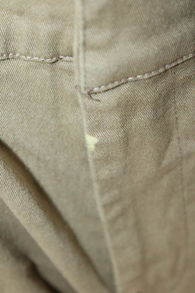 Sea New York Womens Cotton Quilted Detail Pocketed Pants Khaki Green Size 8