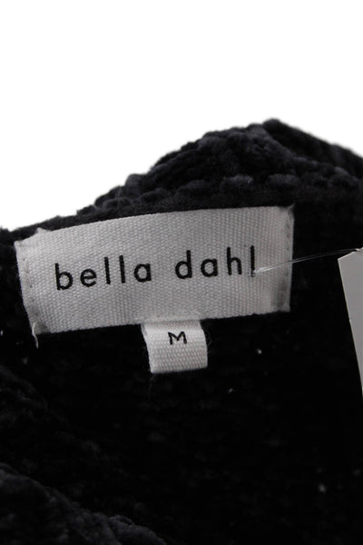 Bella Dahl Womens Crew Neck Long Sleeve Knitted Cropped Sweater Purple Size M