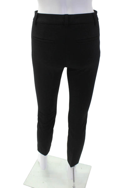 Via Masini 80 Womens High Rise Pleated Slim Straight Pants Black Size 38