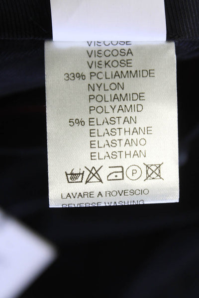 Via Masini 80 Womens High Rise Pleated Slim Straight Pants Black Size 38