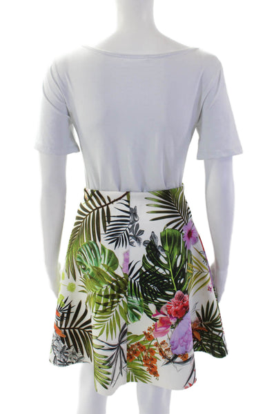 Clover Canyon Womens Graphic Floral Print Mini Skater Skirt Multicolor Size S