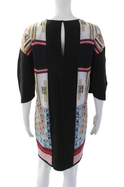 Clover Canyon Womens Abstract Print Short Sleeve Shift Dress Multicolor Size M