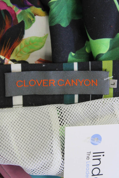 Clover Canyon Womens Graphic Print Casual Zip Fly Shorts Multicolor Size L
