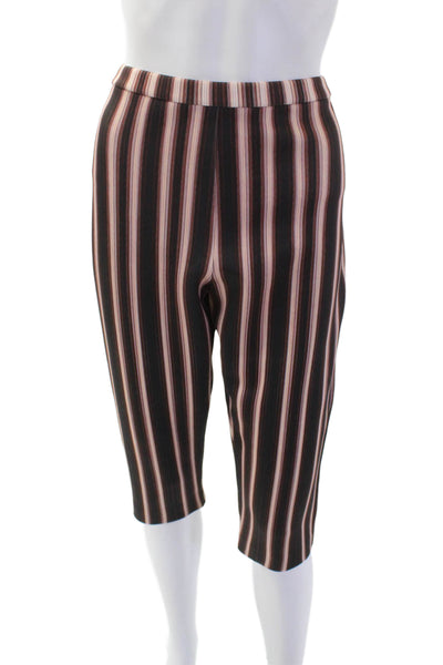 Clover Canyon Womens Striped Print Cropped Leggings Shorts Multicolor Size M