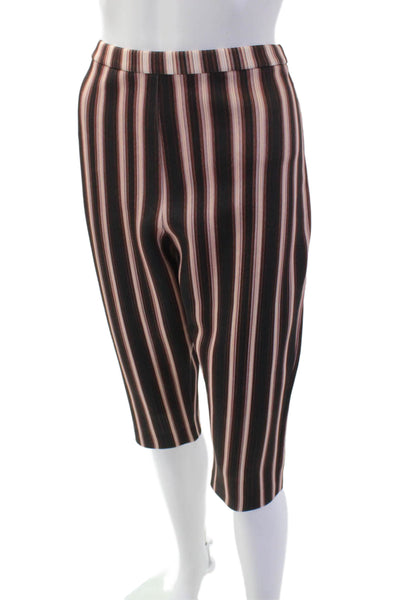 Clover Canyon Womens Striped Print Cropped Leggings Shorts Multicolor Size M
