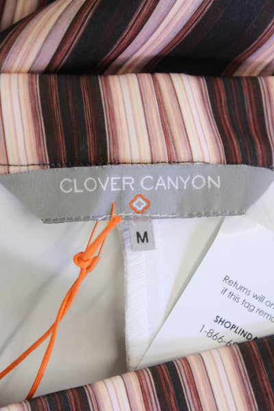 Clover Canyon Womens Striped Print Cropped Leggings Shorts Multicolor Size M