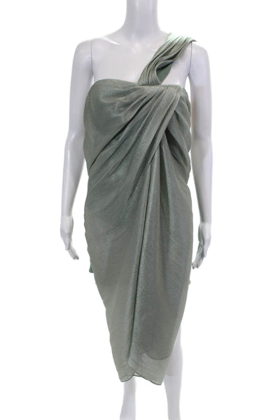 Jason Wu Womens Silk Blend One Shoulder Sleeveless Aqua Green Size 6