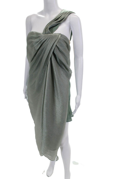 Jason Wu Womens Silk Blend One Shoulder Sleeveless Aqua Green Size 6