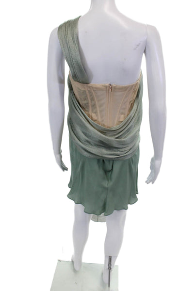 Jason Wu Womens Silk Blend One Shoulder Sleeveless Aqua Green Size 6