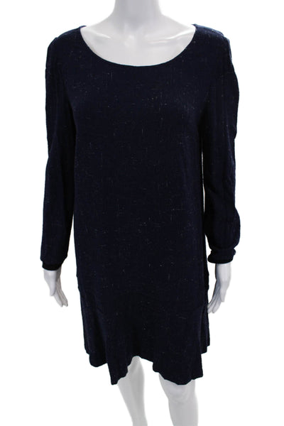 Ba&Sh Womens Long Sleeves Knee Length Sweater Dress Navy Blue Wool Size 0