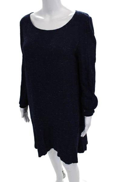Ba&Sh Womens Long Sleeves Knee Length Sweater Dress Navy Blue Wool Size 0