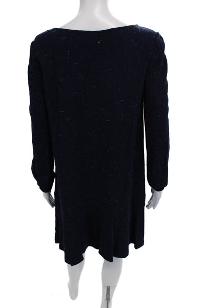 Ba&Sh Womens Long Sleeves Knee Length Sweater Dress Navy Blue Wool Size 0