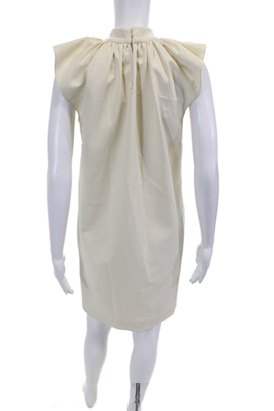 Victoria Victoria Beckham Womens Short Wing Sleeves Shift Dress White Size 2