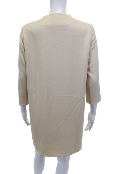 Hotel Particulier Womens Knee Length Long Sleeves Dress Beige Size Small
