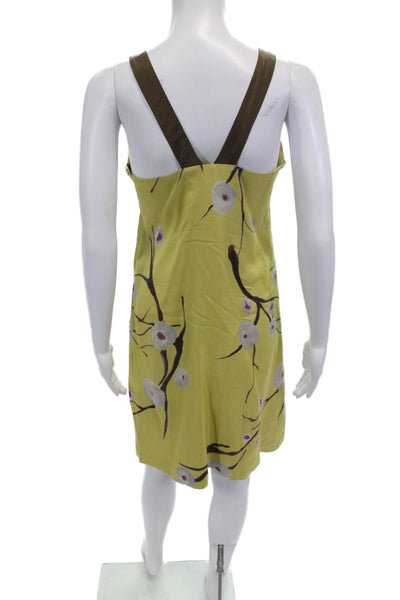 Hoss Intropia Womens Floral Print Sleeveless Dress Yellow Size EUR 38
