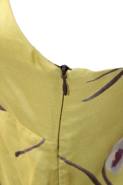 Hoss Intropia Womens Floral Print Sleeveless Dress Yellow Size EUR 38