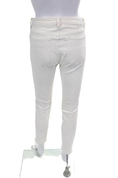R13 Womens High Rise Alison Crop Skinny Leg Jeans White Cotton Size 30
