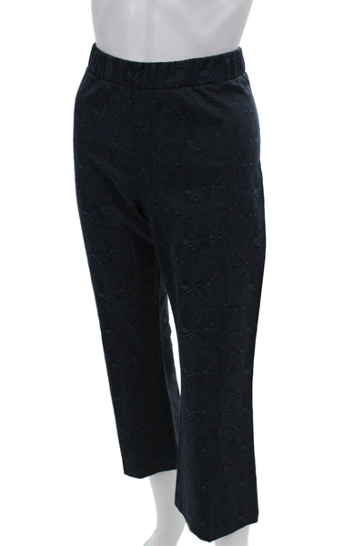D. Exterior Womens Floral Print Pull On High Rise Pants Navy Blue Size Small