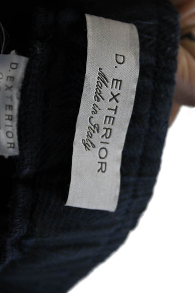D. Exterior Womens Floral Print Pull On High Rise Pants Navy Blue Size Small