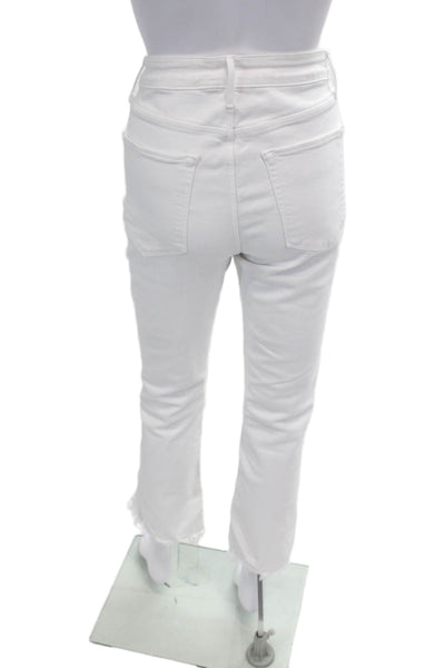 3x1 NYC Womens High Rise Raw Hem Jeans White Cotton Size 27