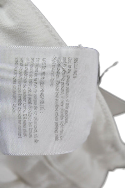 3x1 NYC Womens High Rise Raw Hem Jeans White Cotton Size 27