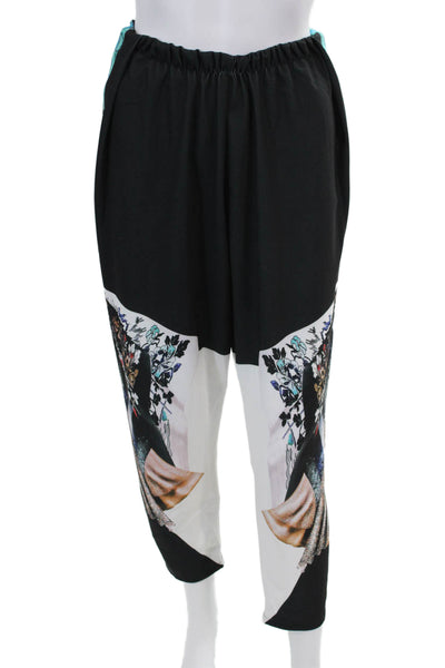 Clover Canyon Womens Abstract Print Knot Detail Cropped Pants Multicolor Size S