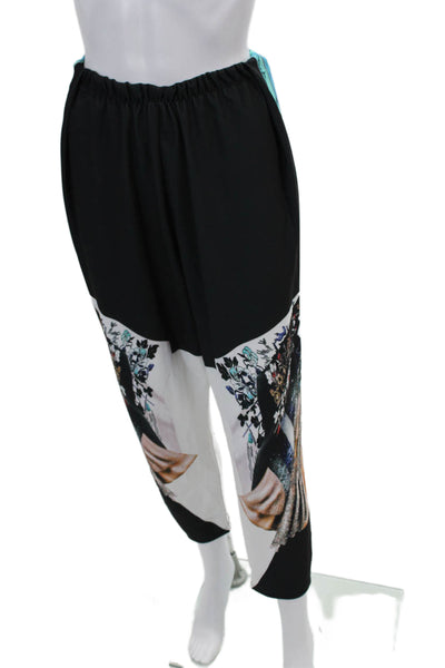 Clover Canyon Womens Abstract Print Knot Detail Cropped Pants Multicolor Size S