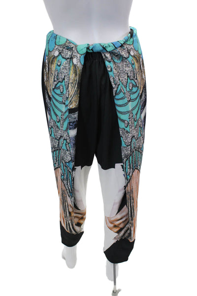 Clover Canyon Womens Abstract Print Knot Detail Cropped Pants Multicolor Size S