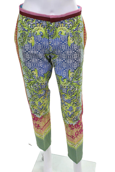 Clover Canyon Womens Abstract Print Straight Leg Zip Fly Pants Multicolor Size M