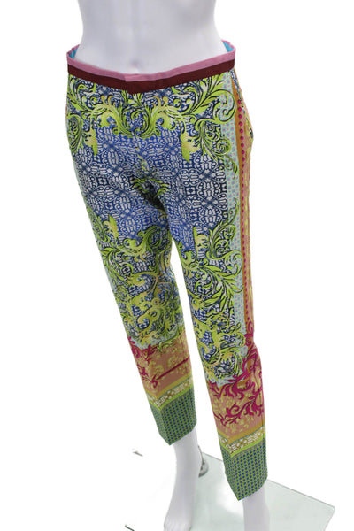 Clover Canyon Womens Abstract Print Straight Leg Zip Fly Pants Multicolor Size M