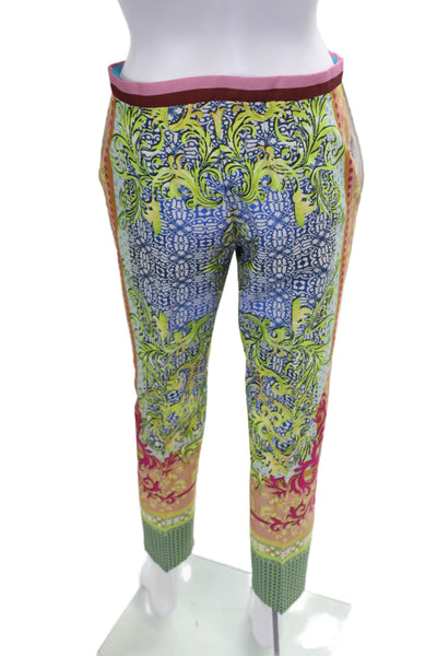 Clover Canyon Womens Abstract Print Straight Leg Zip Fly Pants Multicolor Size M