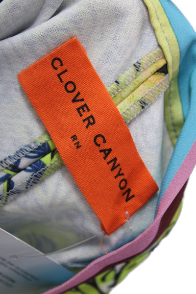Clover Canyon Womens Abstract Print Straight Leg Zip Fly Pants Multicolor Size M