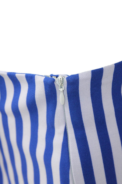 Clover Canyon Womens Striped Print Wide Leg Stretch Pants Blue Purple Size L