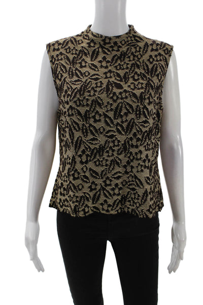 St. John Womens Zippered Tank Top Brown Size M