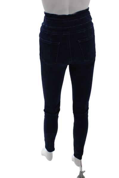 J Brand Womens Cotton High Waisted Buttoned Detail Skinny Jeans Blue Size 27