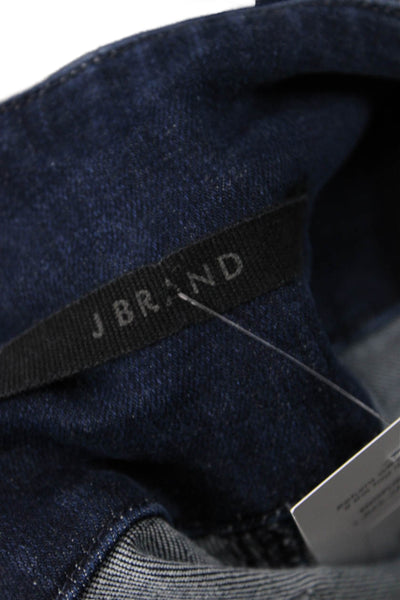 J Brand Womens Cotton High Waisted Buttoned Detail Skinny Jeans Blue Size 27