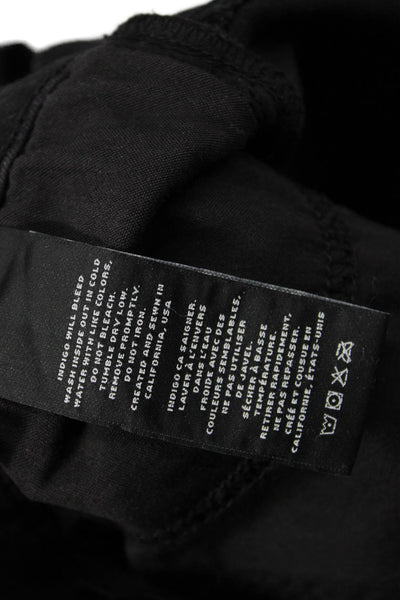 J Brand Womens Cotton Pocketed Mid Rise Skinny Jeans Solid Black Size 28
