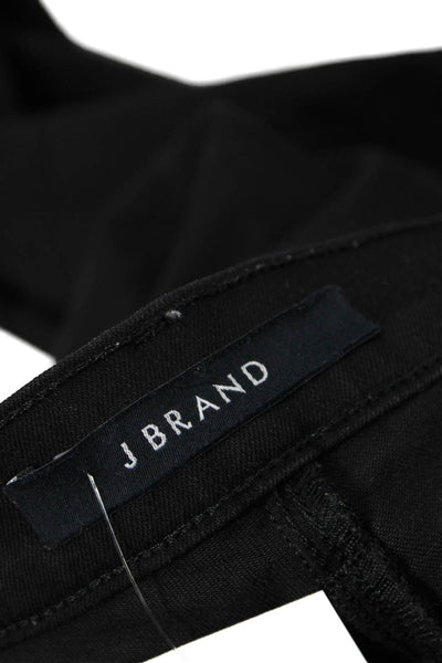 J Brand Womens Cotton Pocketed Mid Rise Skinny Jeans Solid Black Size 28