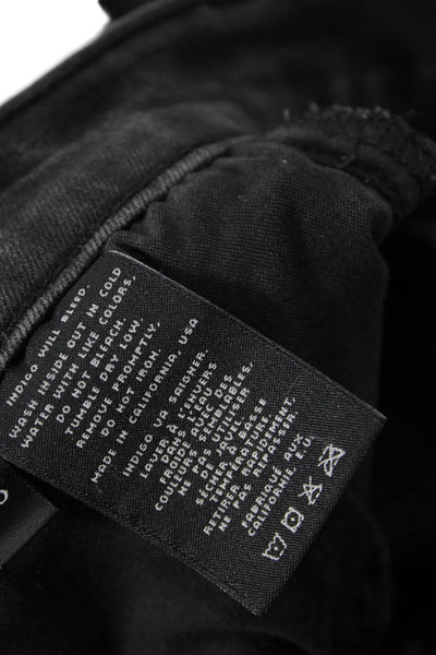 J Brand Womens Cotton Five Pocketed Mid Rise Skinny Jeans Solid Black Size 28