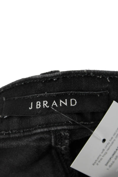 J Brand Womens Cotton Five Pocketed Mid Rise Skinny Jeans Solid Black Size 28