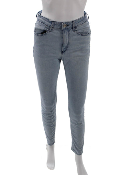 3x1 NYC Womens Cotton Five Pocket Mid Rise Skinny Jeans Light Blue Size 26