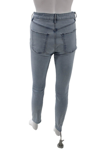 3x1 NYC Womens Cotton Five Pocket Mid Rise Skinny Jeans Light Blue Size 26