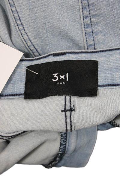 3x1 NYC Womens Cotton Five Pocket Mid Rise Skinny Jeans Light Blue Size 26
